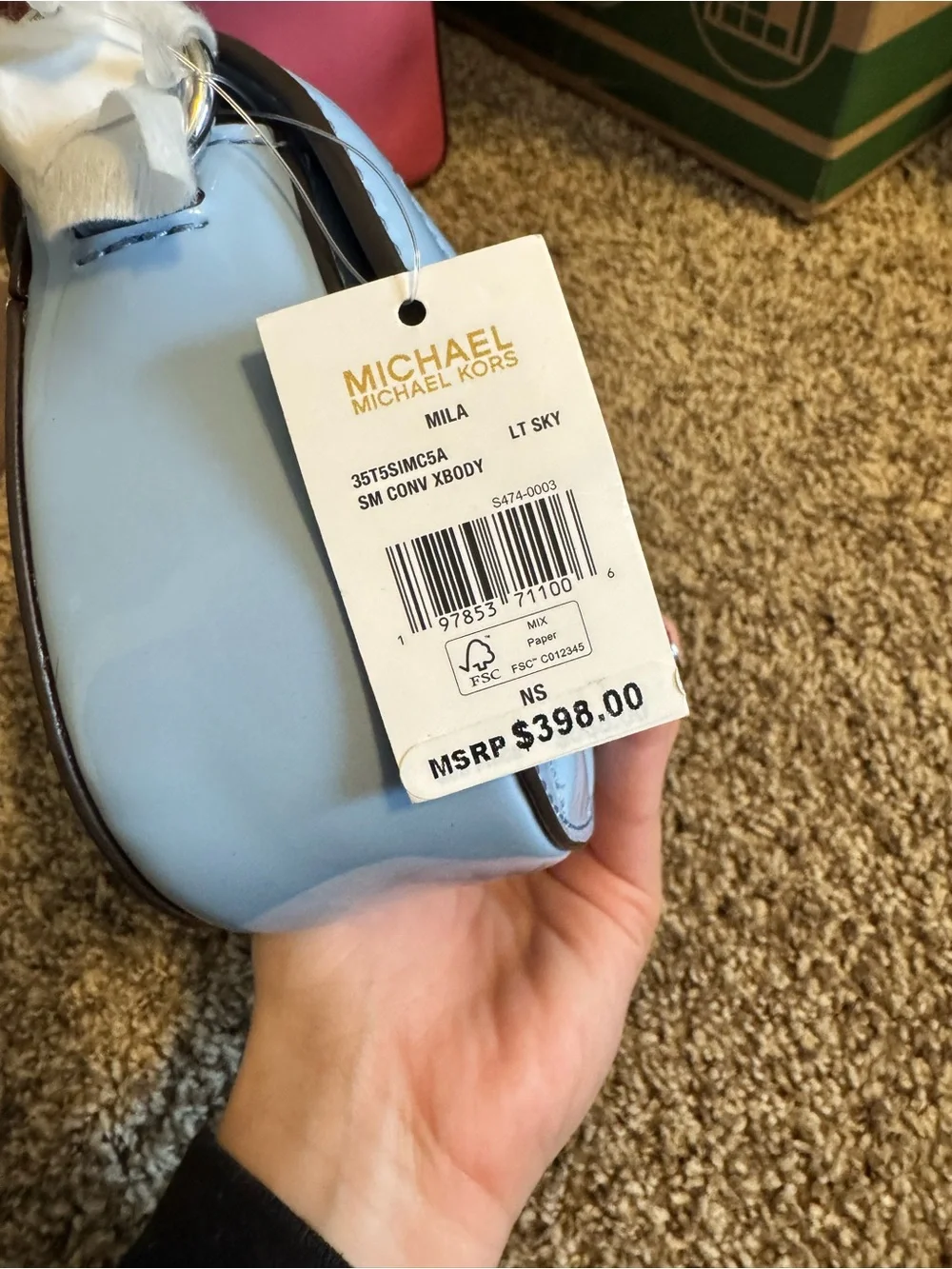 Michael Kors Light Blue Patent Leather Crossbody Bag Brand New Rare 1 of only 47